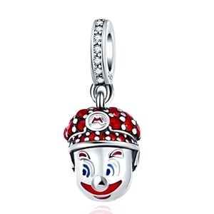 New sterling silver super Mario face dangle charm for jewelry bracelet